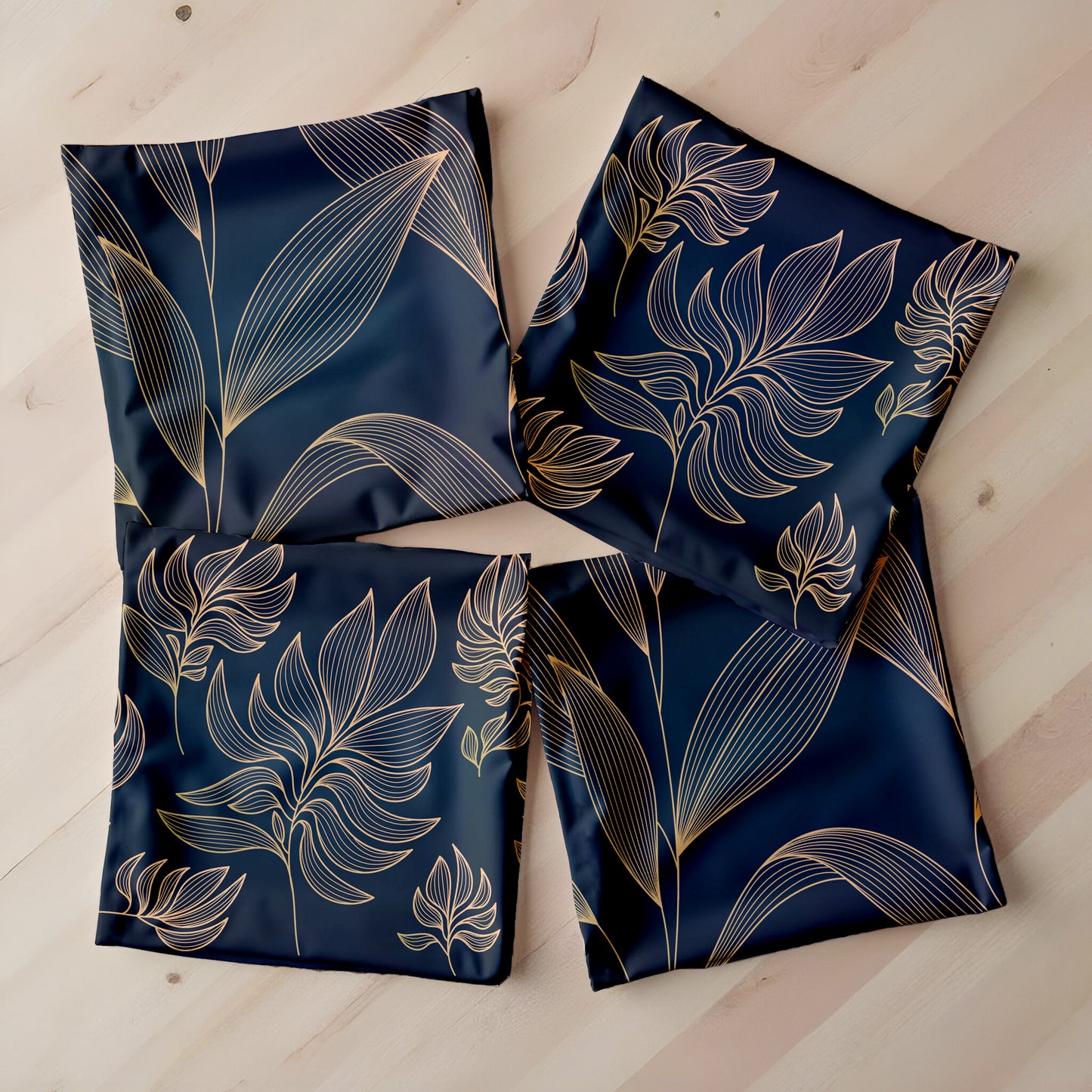 Golden Leaf Luxury Scatter Covers (Set of 4)