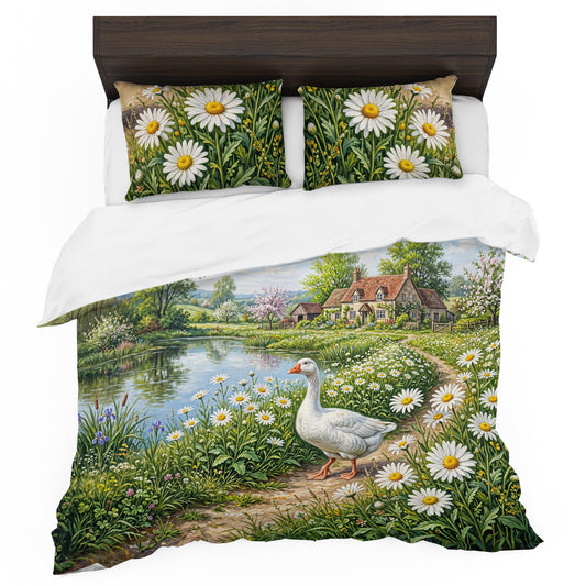 Goose on Daisy Lane Duvet Cover Set