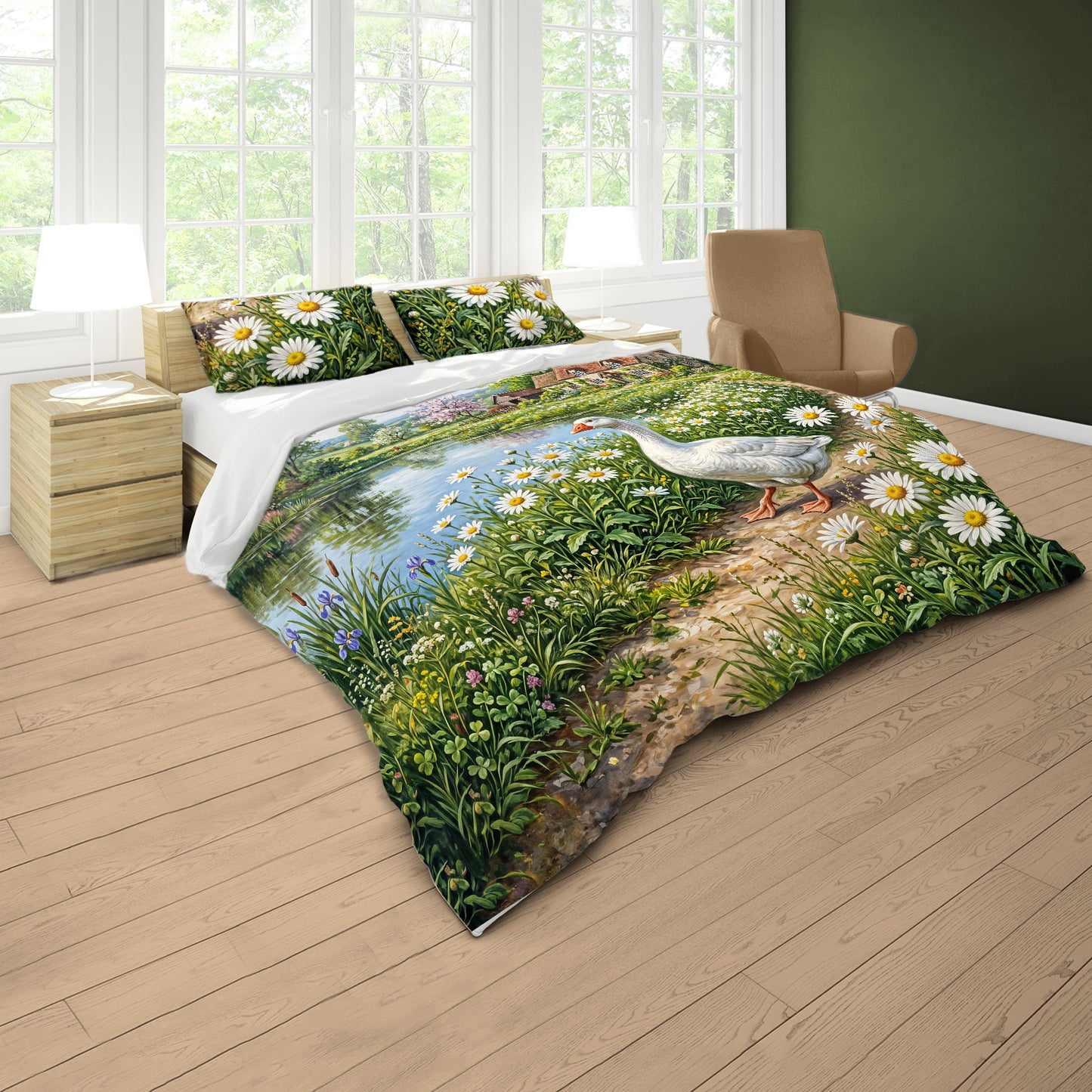 Goose on Daisy Lane Duvet Cover Set