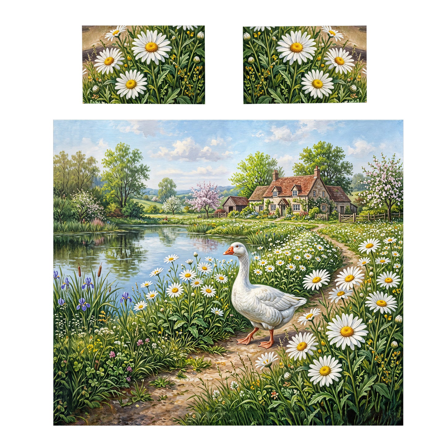 Goose on Daisy Lane Duvet Cover Set