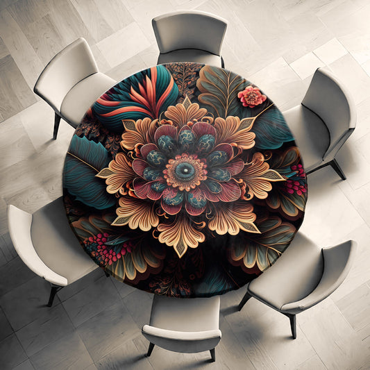 Gorgeous Floral Patterns Round Tablecloth