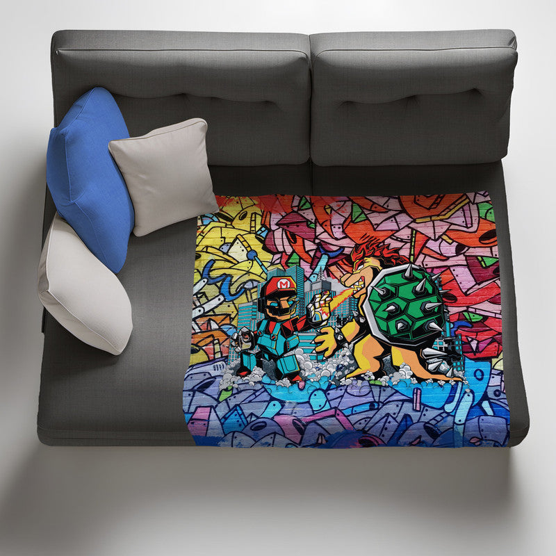 Graffiti Mario Light Weight Fleece Blanket