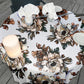Gravite Drawn Brown Flowers Round Tablecloth by Mark van Vuuren