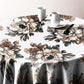 Gravite Drawn Brown Flowers Round Tablecloth by Mark van Vuuren