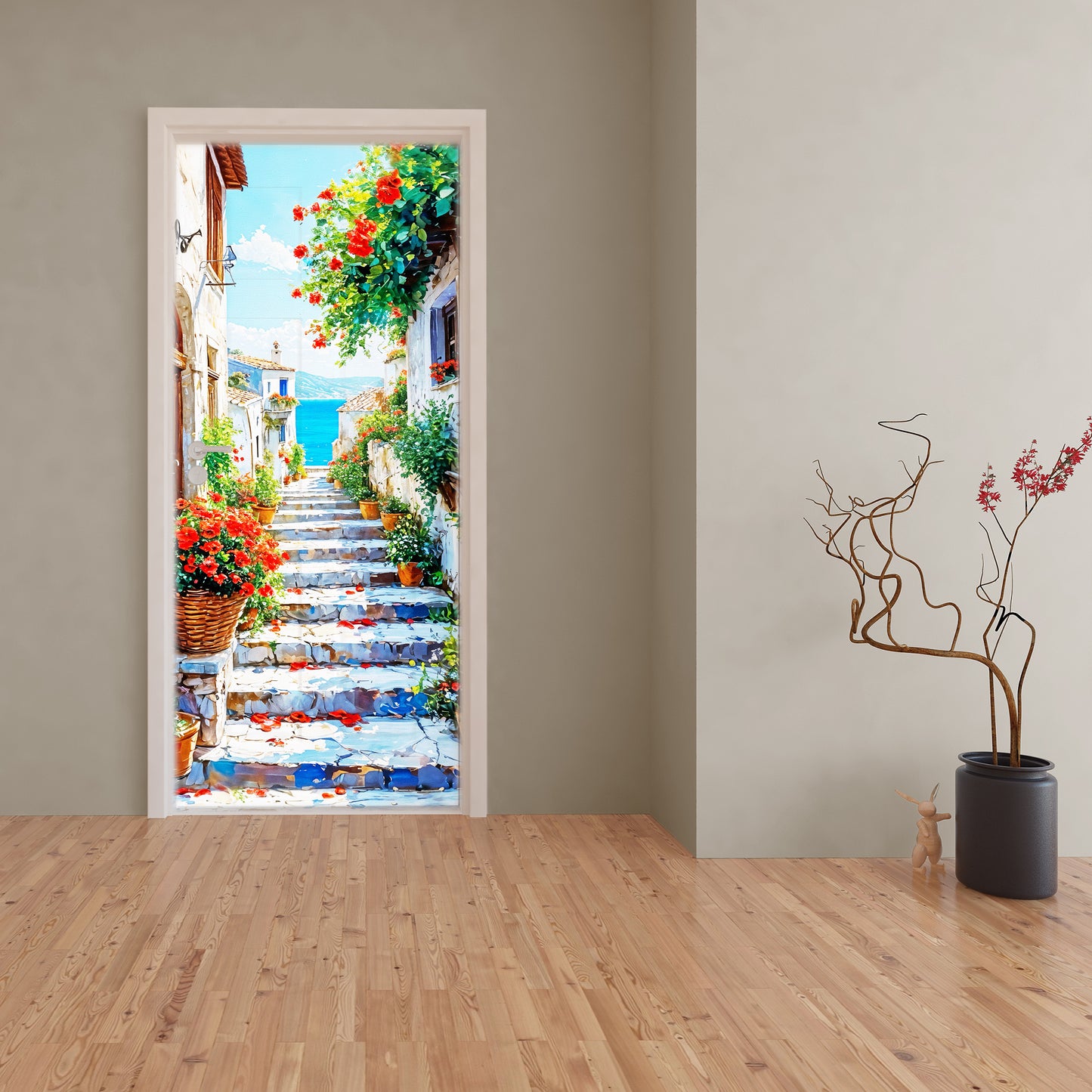 Greek Island Door Decoupage