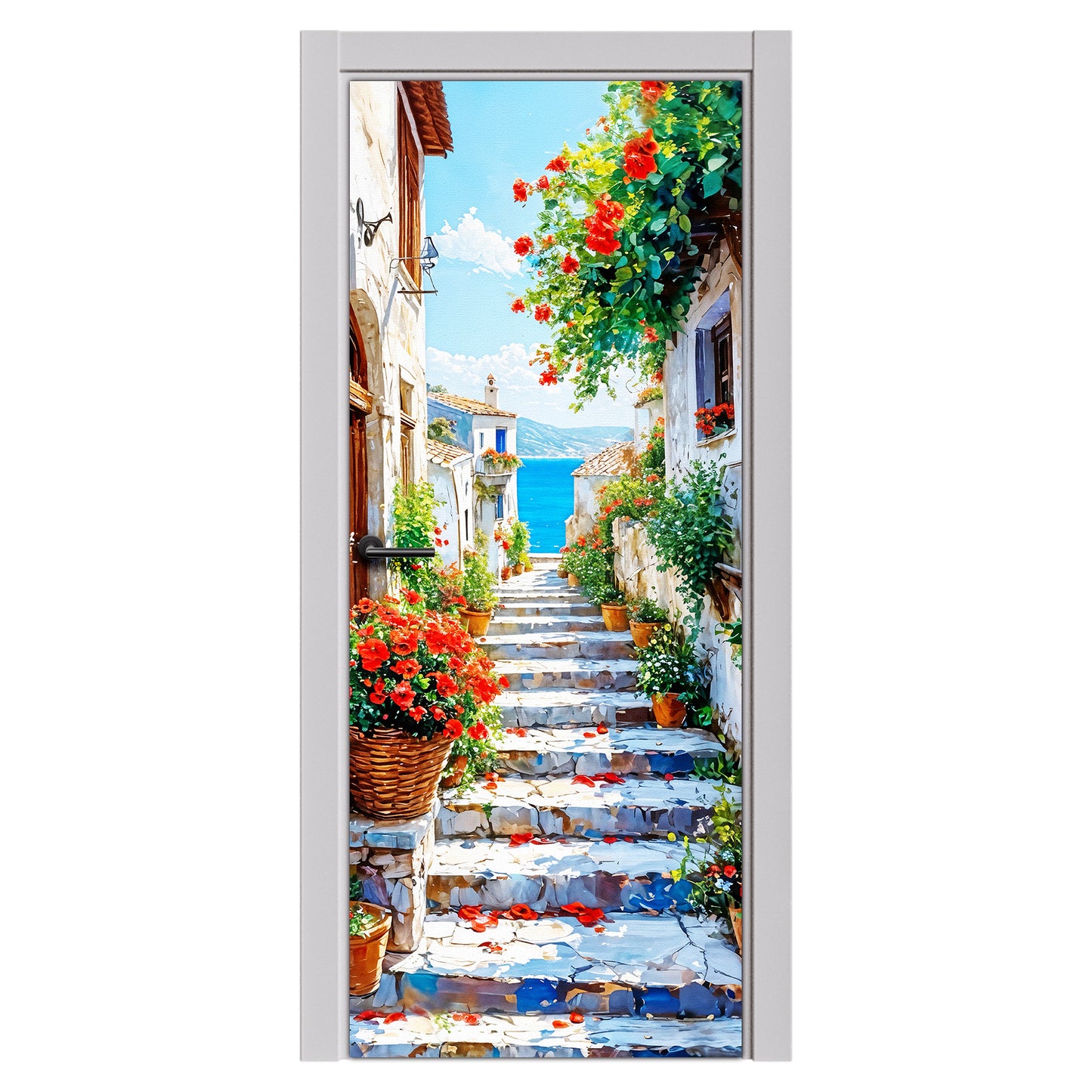 Greek Island Door Decoupage