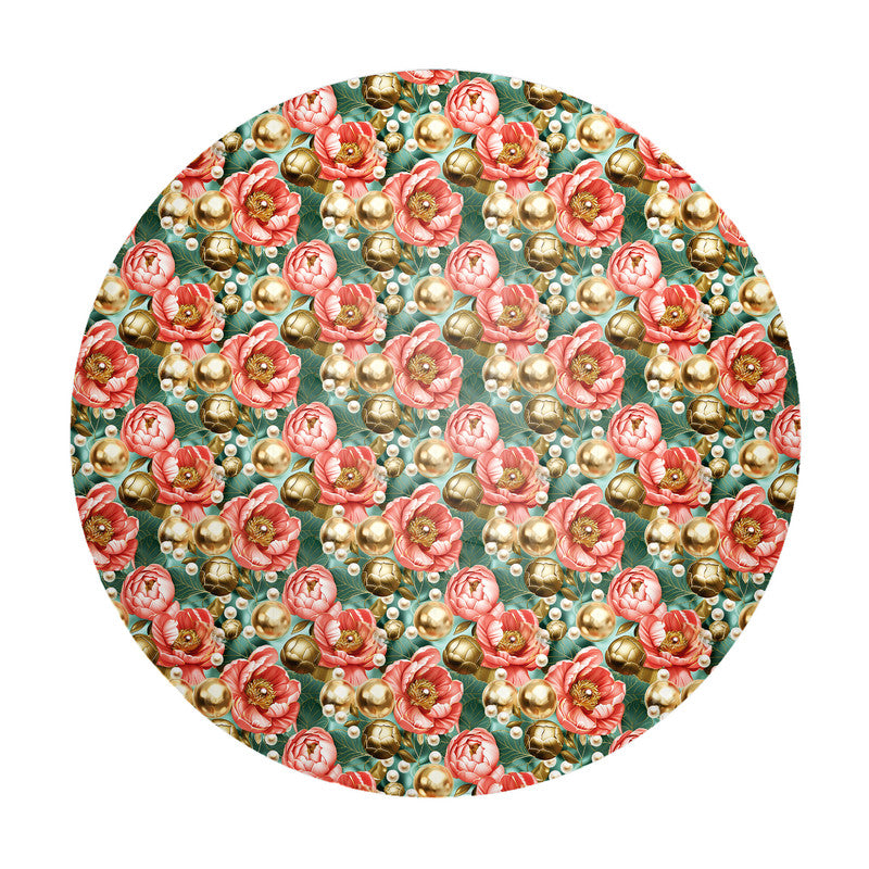 Green And Gold Round Tablecloth