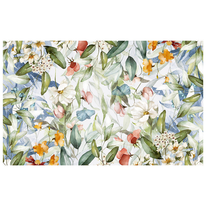 Green Blue Flower Vines Rectangle Tablecloth by Mark van Vuuren