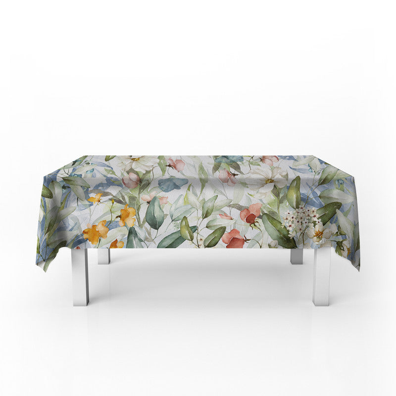 Green Blue Flower Vines Rectangle Tablecloth by Mark van Vuuren