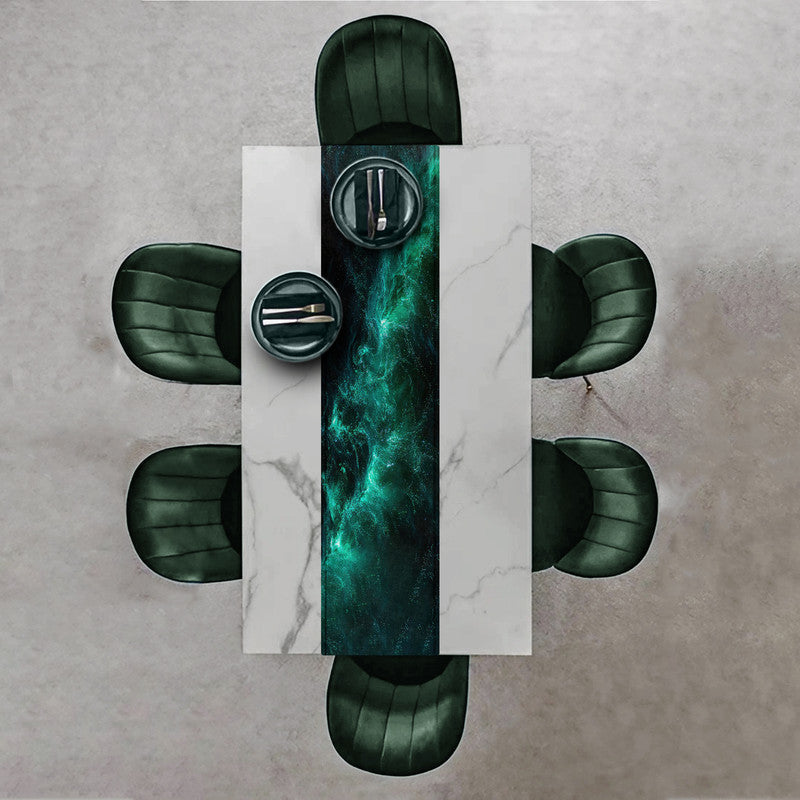 Green Luminescence Sea Table Runner