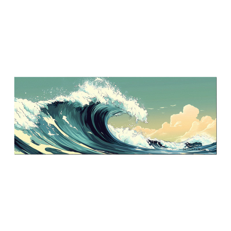 Green Ocean Wave Surf Large Desk Pad by Wikus Schalkwyk