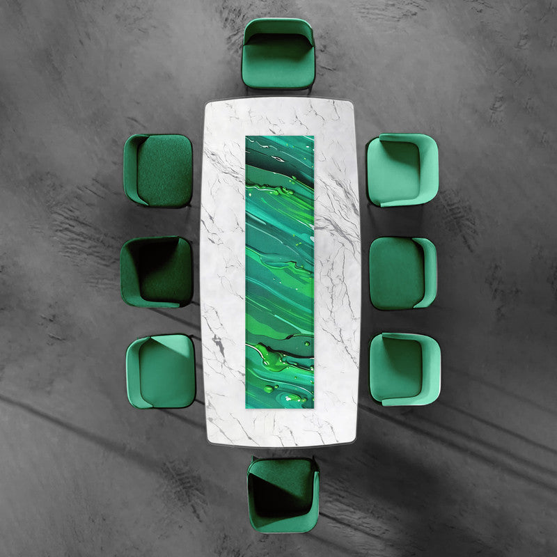 Green Paint Splash 160cm Table Runner