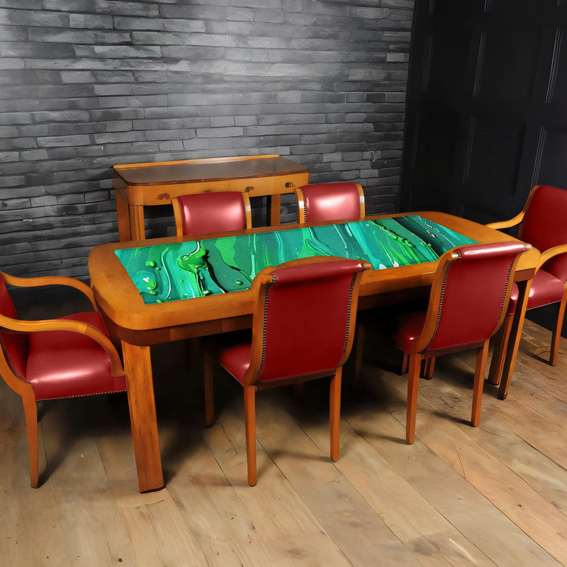 Green Paint Splash 160cm Table Runner