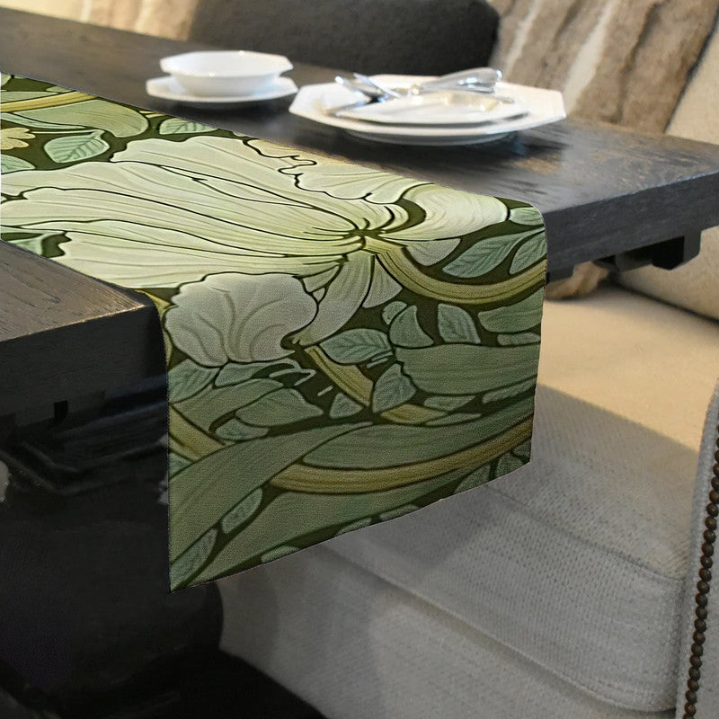 Green White Floral Jungle 160cm Table Runner