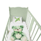 Green Bow Bear Cot Set