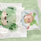 Green Bow Bear Cot Set