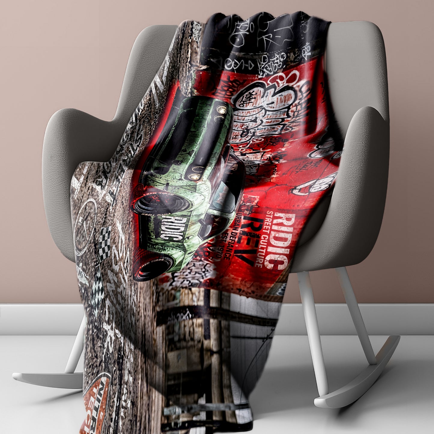 Green Challenger Racing Light Weight Fleece Blanket