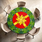 Green Christmas Round Tablecloth