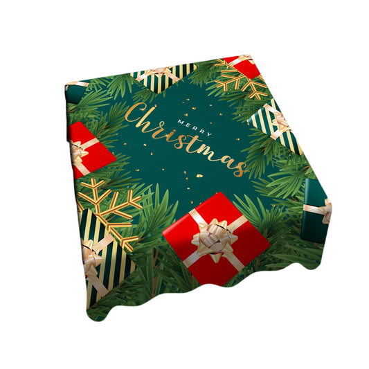 Green Christmas Square Tablecloth