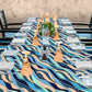 Green Diagonal Waves 3m Rectangle Tablecloth
