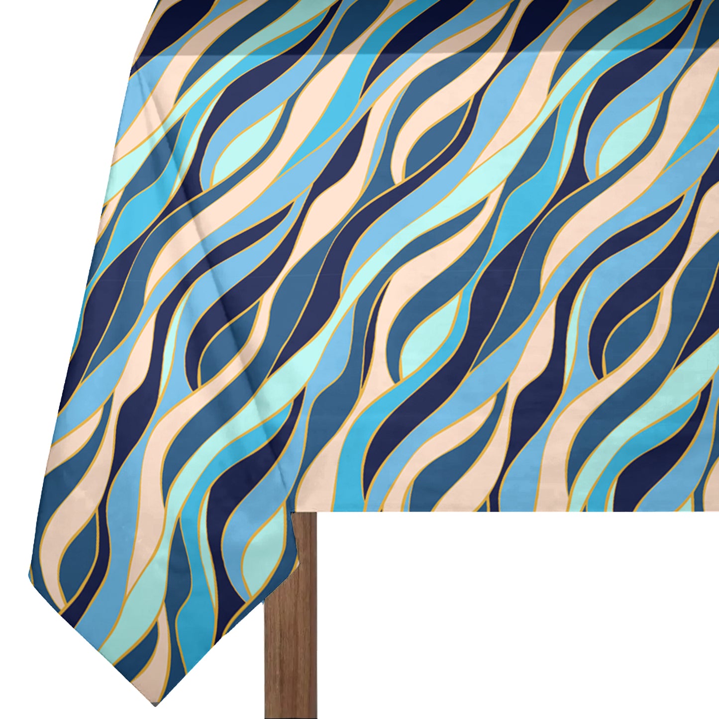Green Diagonal Waves 3m Rectangle Tablecloth