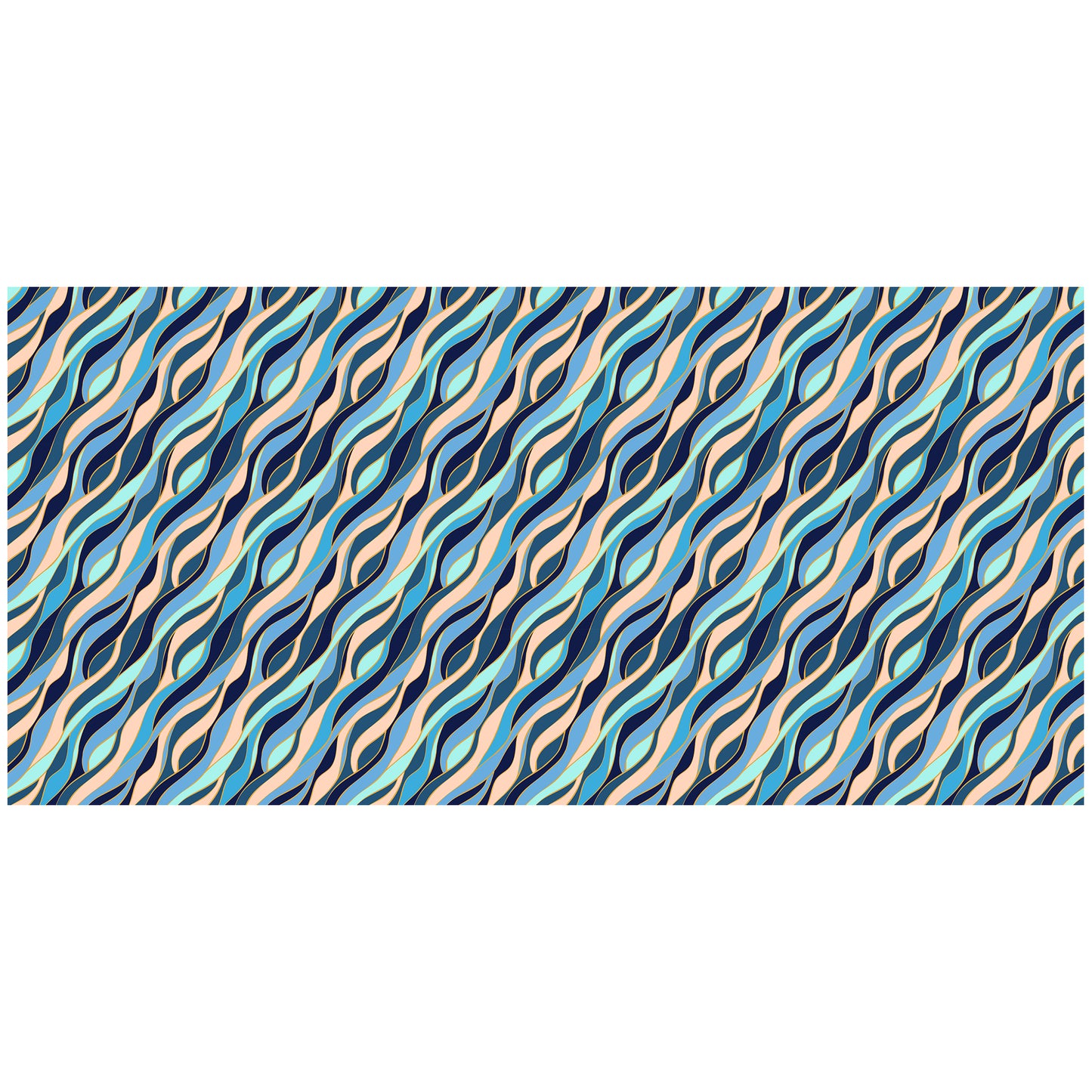 Green Diagonal Waves 3m Rectangle Tablecloth