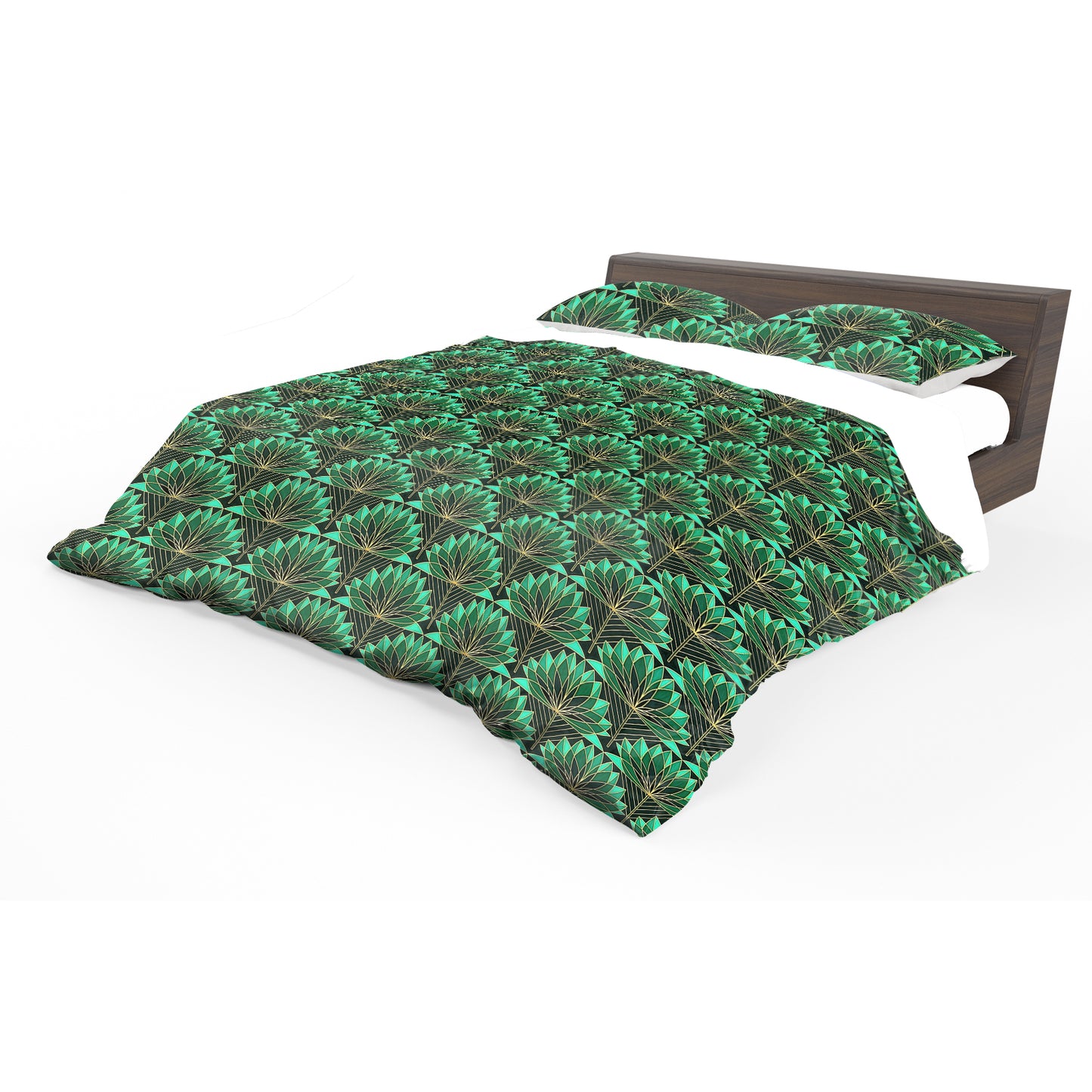 Green Fans Duvet Cover Set