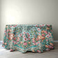 Green Floral 2,3m Round Tablecloth