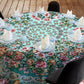 Green Floral 2,3m Round Tablecloth
