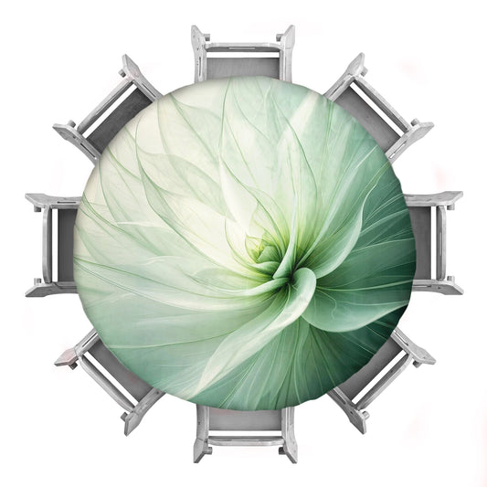 Green Leaves 2,3m Round Tablecloth