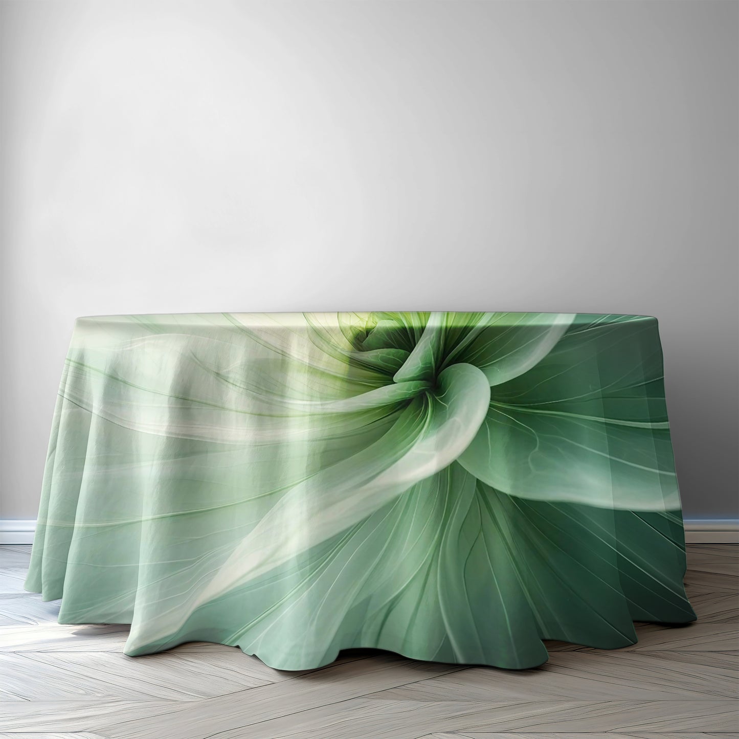 Green Leaves 2,3m Round Tablecloth