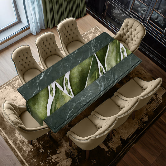 Green Leaves Close Up Table Runner by Mark van Vuuren