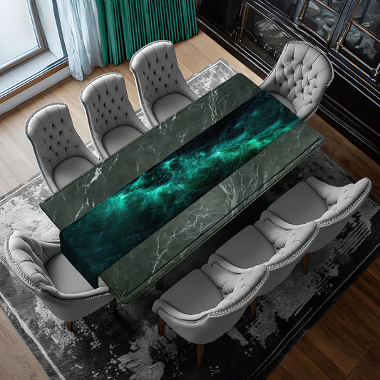 Green Luminescence Sea Table Runner