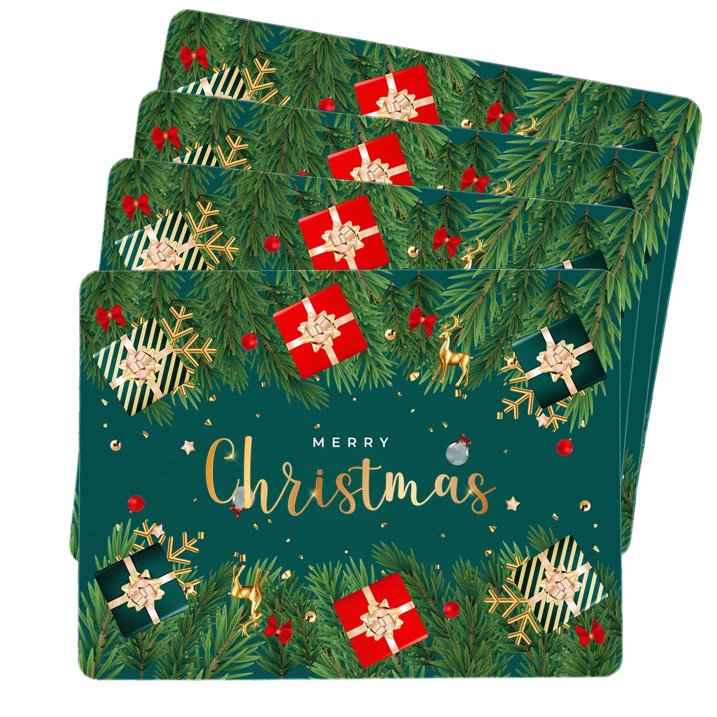 Green Merry Christmas Placemats