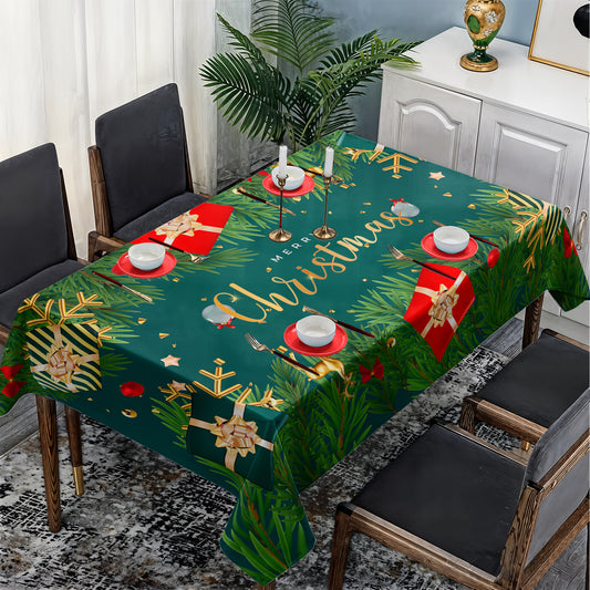 Green Merry Christmas Rectangle Tablecloth