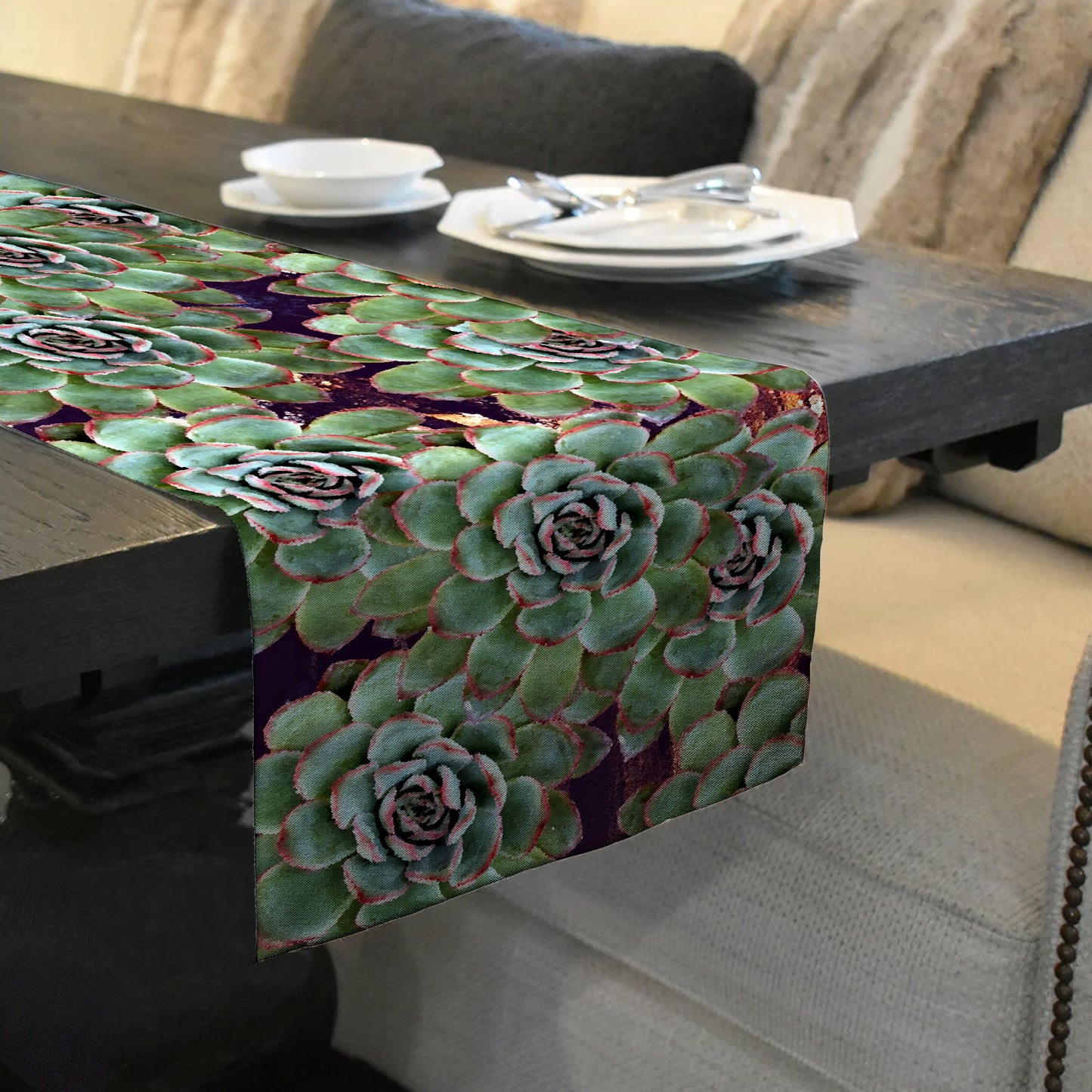 Green Succulents Table Runner By Mark van Vuuren