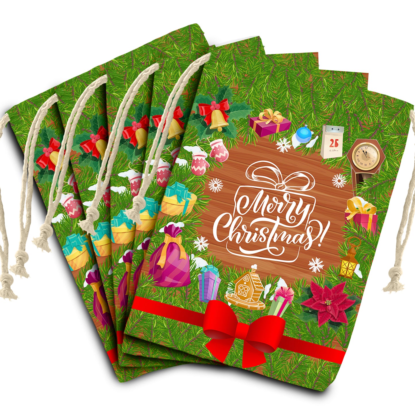 Green Wreath Gift Sack