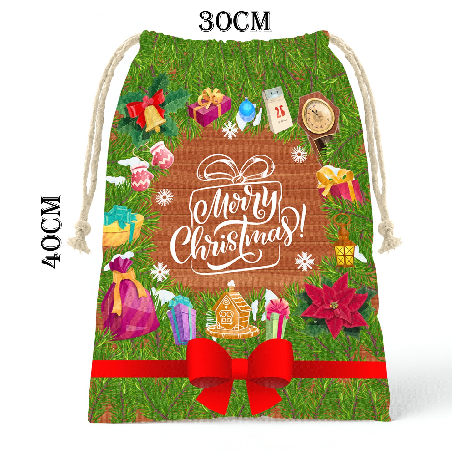 Green Wreath Gifty Bag (Set of 2)
