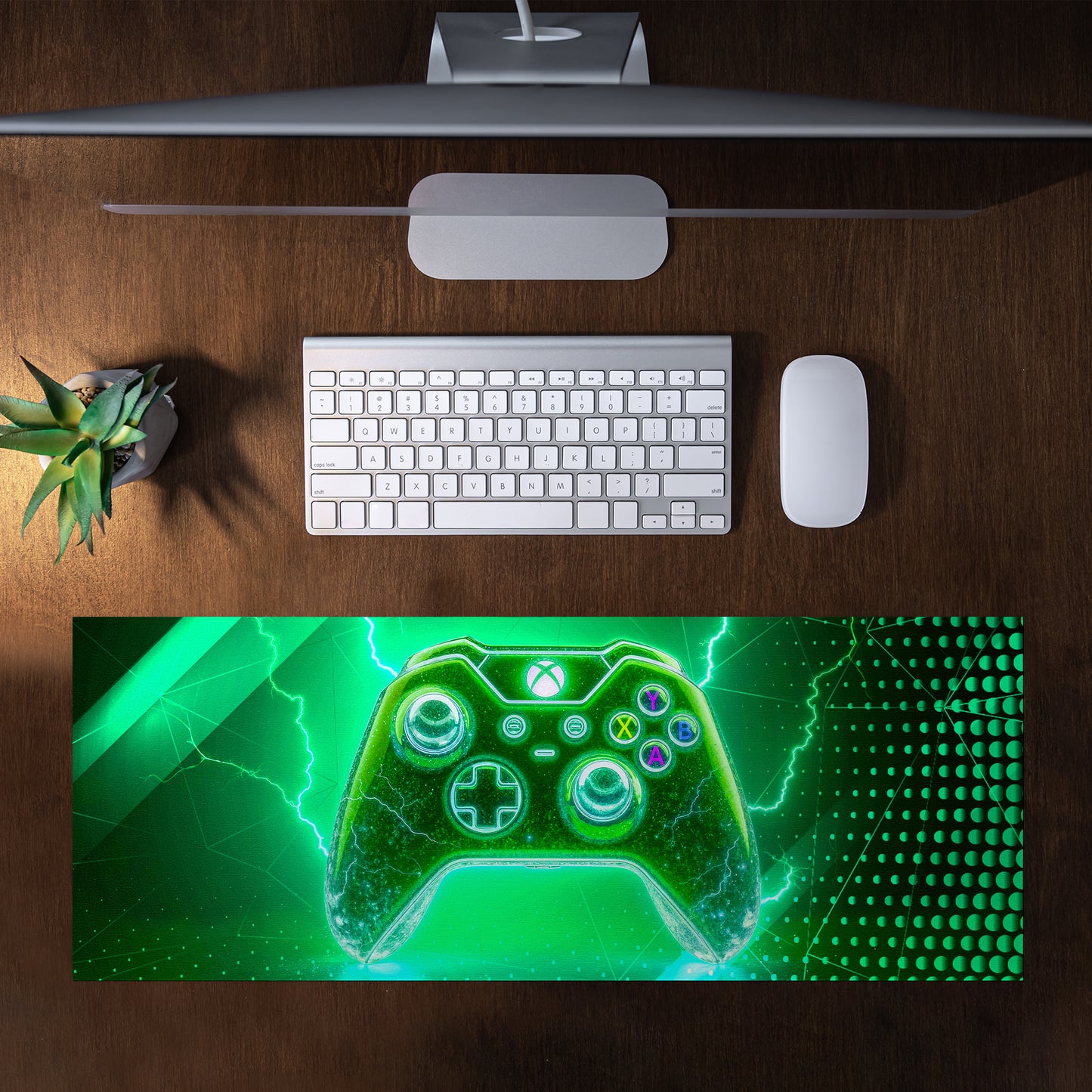 Green Xbox Controller Desk Pad