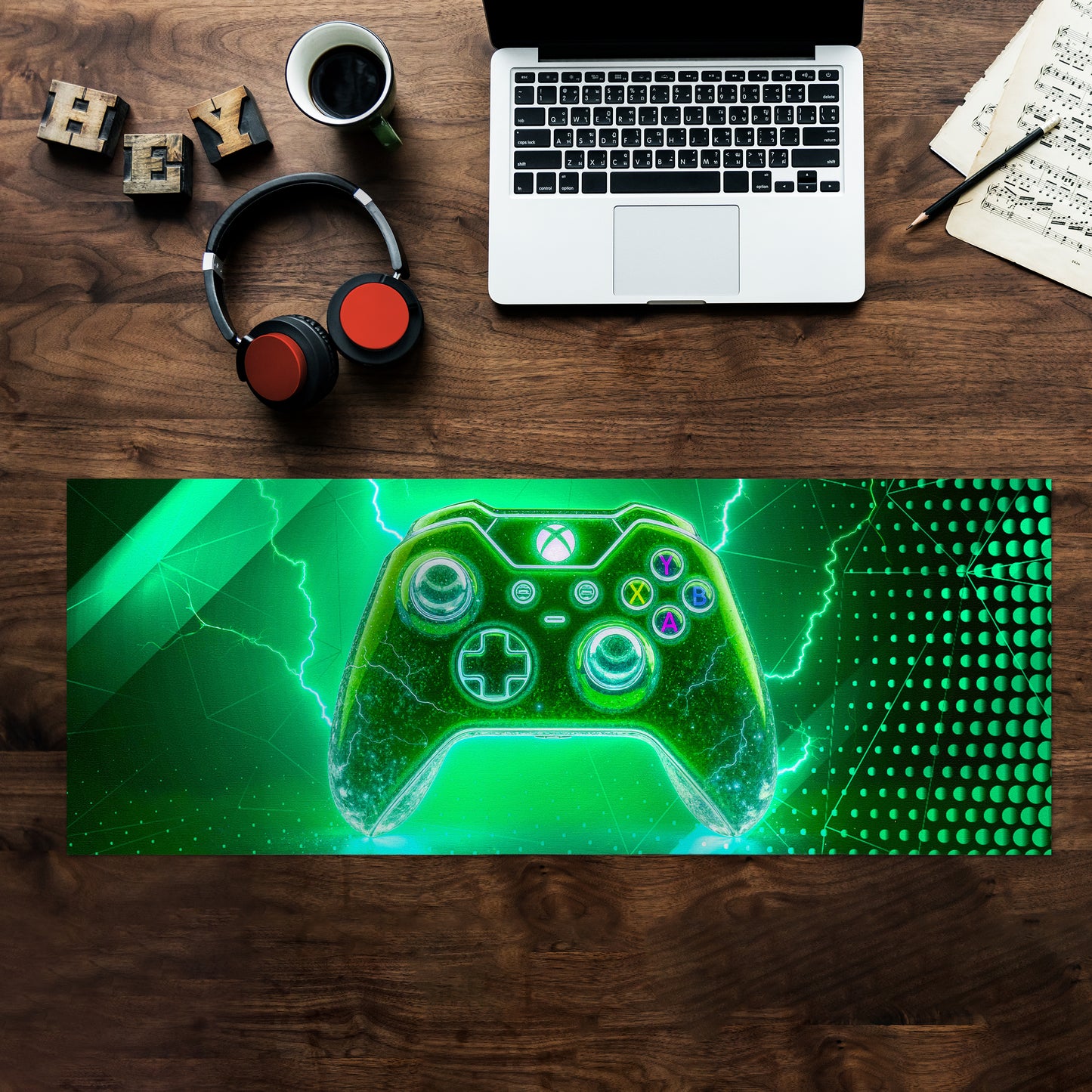 Green Xbox Controller Desk Pad