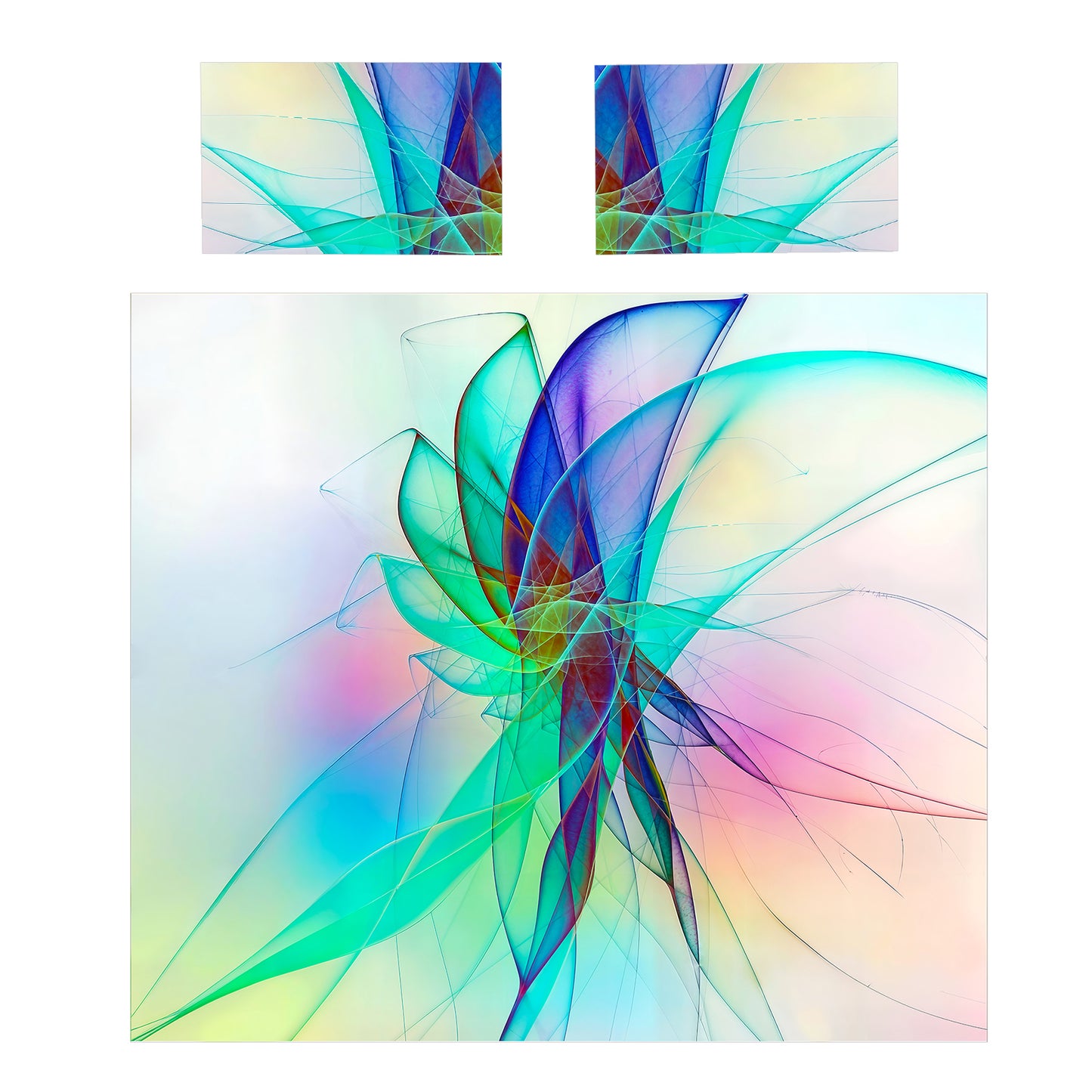 Green and Blue Sharpies Duvet Cover Set