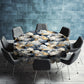 Grey And Black Round Tablecloth