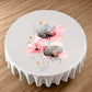 Grey and Pink Poppy Round Tablecloth