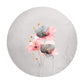 Grey and Pink Poppy Round Tablecloth