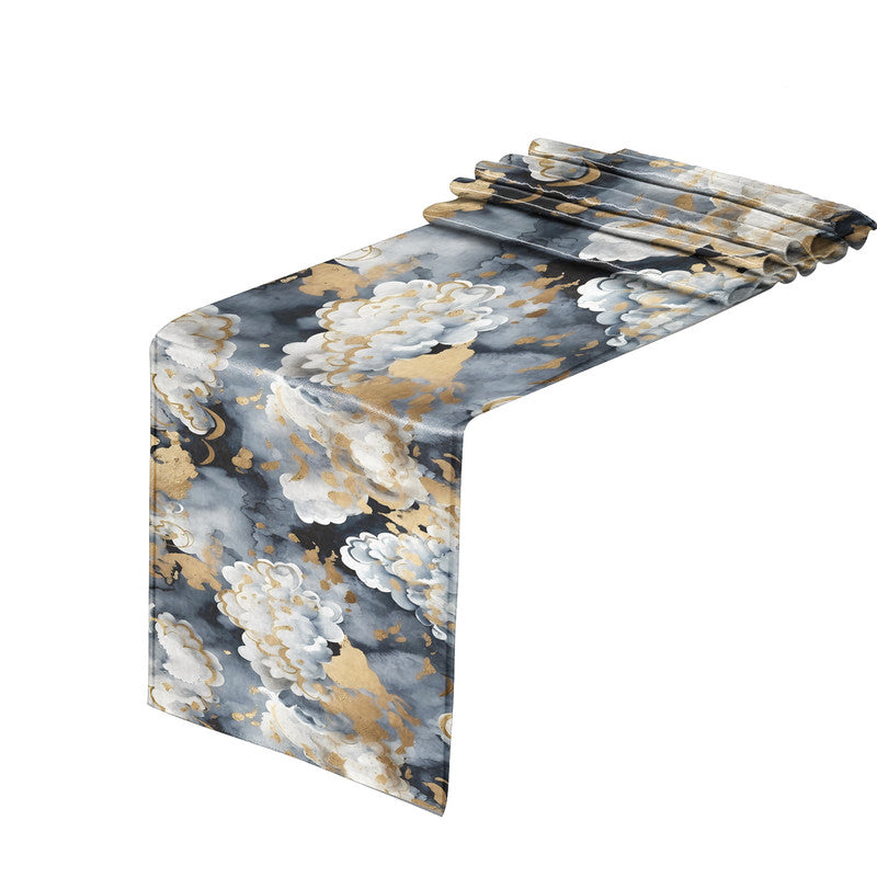 Grey and White Clouds Table Runner