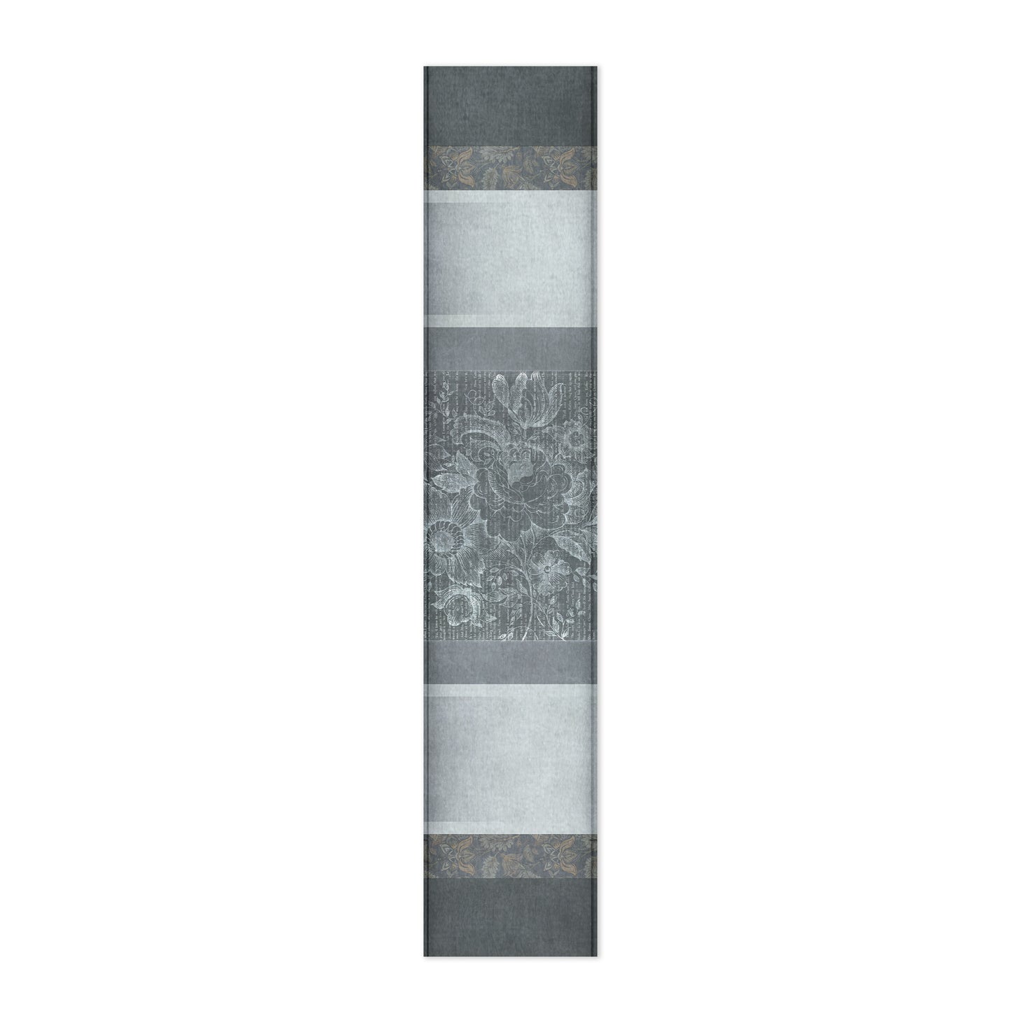 Grey Floral Pattern Table Runner