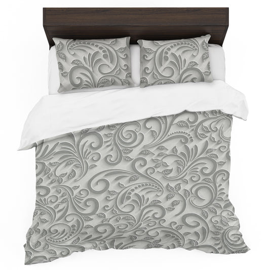 Grey Patterns Duvet Cover Set