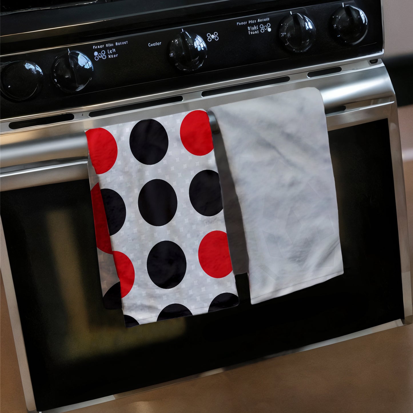 Grey Red Black Dish Cloth (Set of 3)