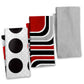 Grey Red Black Dish Cloth (Set of 3)