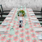 Grey and Rose Pink Floral Illustration 3m Rectangle Tablecloth